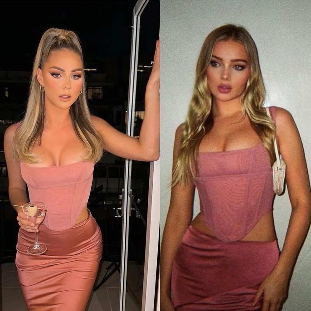 House of CB 'Edetta' Rose Mesh Corset Top NWOT Size XS